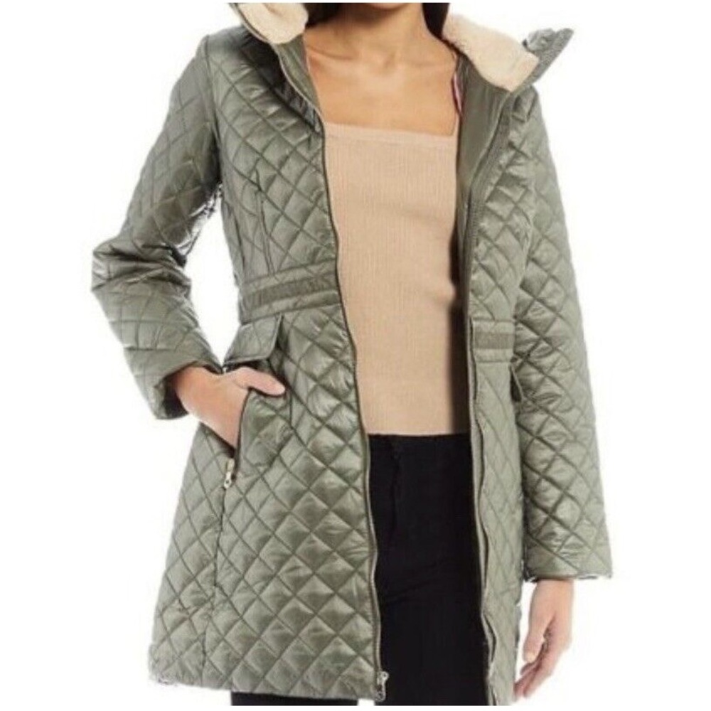 Kate spade olive green puffer jacket coat medium